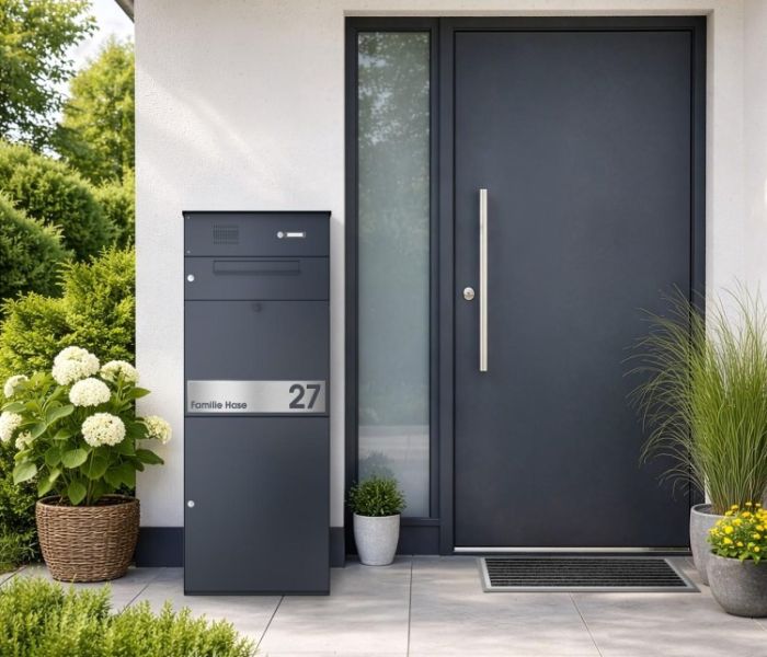 Die KNOBOX PRO mit Briefkasten, Klingeltaster und Kommunikationsmodul (Foto: Max Knobloch Nachf. GmbH)