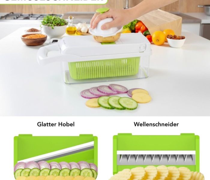 Rosenstein & S&ouml;hne 16in1-Gem&uuml;seschneider, Gem&uuml;sehobel, (Foto: PEARL GmbH)