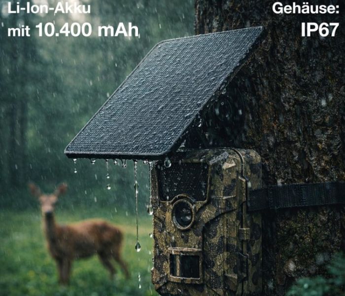 VisorTech Akku-Solarpanel PB-80.solar f&uuml;r Wild- & Outdoorkameras, (Foto: PEARL GmbH)